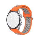 Voor Galaxy Watch 3 41 mm siliconen sport tweekleurige band, maat: gratis maat 20 mm (oranje grijs)