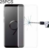 25 STKS Voor Galaxy S9 9H Oppervlaktehardheid 3D Gebogen Rand Antikras Volledig scherm HD Gehard glas Screenprotector (transparant)