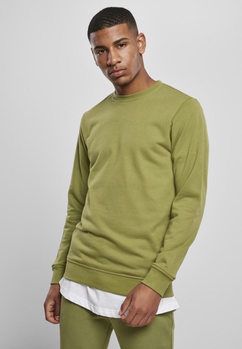 Urban Classics Basic Terry Crew Sweater/trui L Groen