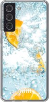 6F hoesje - geschikt voor Samsung Galaxy S21 FE -  Transparant TPU Case - Lemon Fresh #ffffff