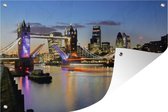 Muurdecoratie Londen - Tower Bridge - Avond - 180x120 cm - Tuinposter - Tuindoek - Buitenposter