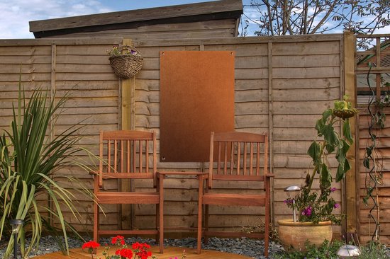 Tuindecoratie Papier met een koperen structuur - 40x60 cm - Tuinposter - Tuindoek - Buitenposter