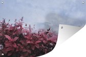 Muurdecoratie Bloemen in de mist - 180x120 cm - Tuinposter - Tuindoek - Buitenposter