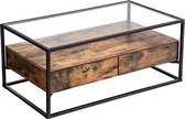 - Bijzettafel - Salontafel industrieel - Salontafel - Salontafel hout - 35 x 100 x 80 cm - Bruin