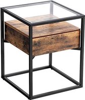 - Bijzettafel - Salontafel industrieel - Salontafel - Salontafel hout - 43 x 43 x 54 cm - Bruin