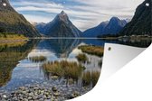 Muurdecoratie Nationaal park Fiordland in Nieuw-Zeeland - 180x120 cm - Tuinposter - Tuindoek - Buitenposter