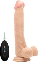 Vibrating Realistic Cock - 10" - With Scrotum - Skin - Realistic Vibrators -