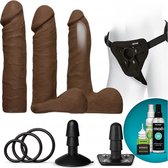 Dual Density ULTRASKYN Set - Chocolate - Strap On Dildos - Kits