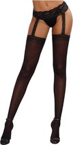 Garterhose - Black - Hosiery -