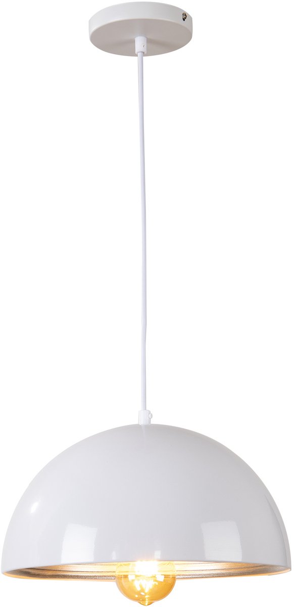 Hanglamp Wit met Zilveren Binnenkant 30 cm - Scaldare Lucano