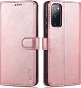 Voor Samsung Galaxy S20 FE AZNS Huid Voelen Kalf Textuur Horizontale Flip Lederen Case met Kaartsleuven & Houder & Portemonnee (Rose Goud)