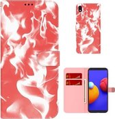 Voor Samsung Galaxy A01 Core Cloud Fog Pattern Horizontal Flip Leather Case met Houder & Card Slot & Wallet (Rood)