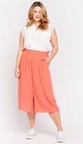 LOLALIZA - Midi rok met linnen look - Roze - Maat 42