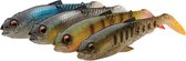 Savage Gear Craft Cannibal Paddletail - Shad - Clear Water Mix - 6.5cm - 4g - 4 Stuks - Zilver