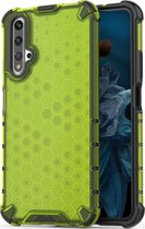 Huawei Nova 5T Hoesje - Mobigear - Honeycomb Serie - Hard Kunststof Backcover - Groen - Hoesje Geschikt Voor Huawei Nova 5T