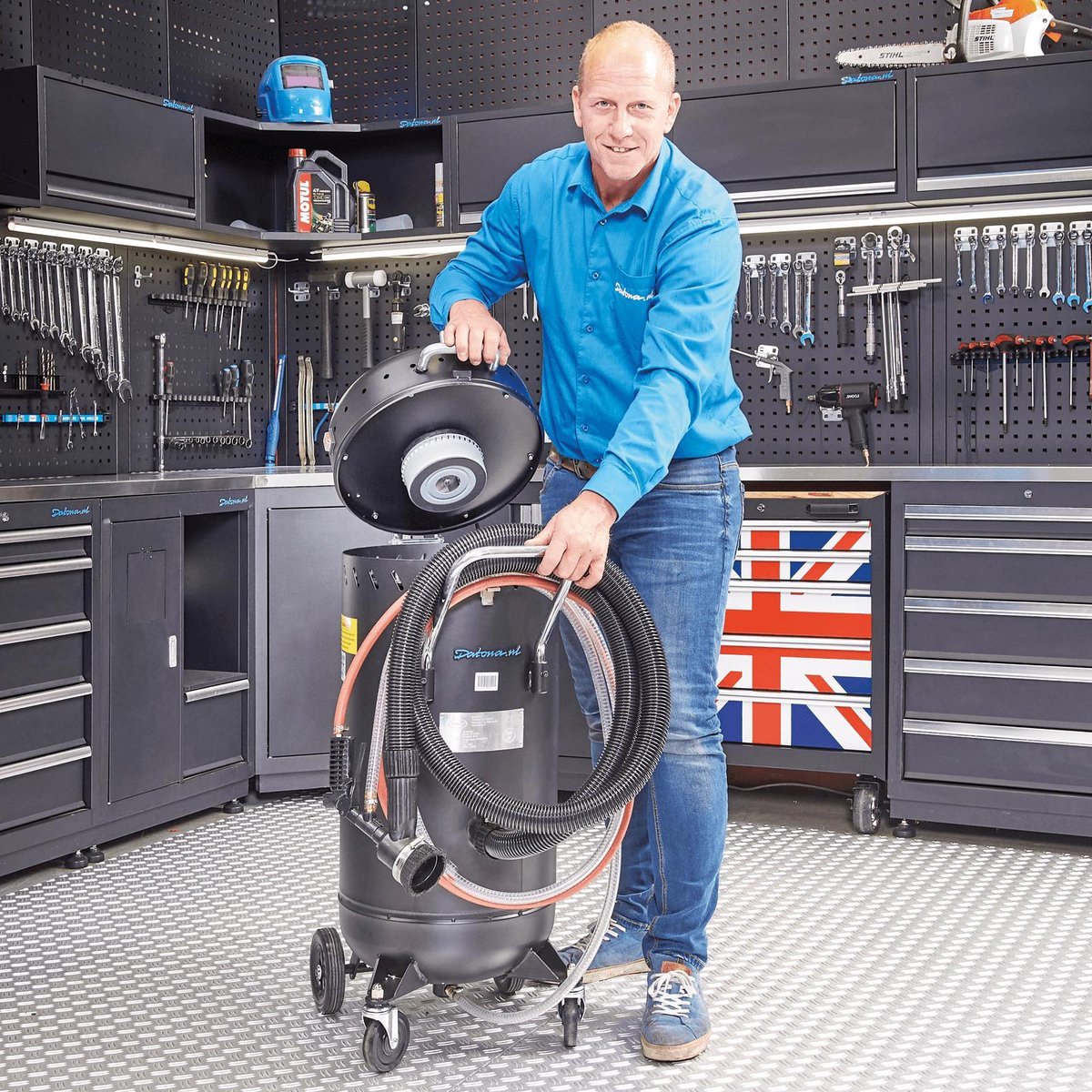 Datona® Verrijdbare straalketel met afzuiging - 80 liter