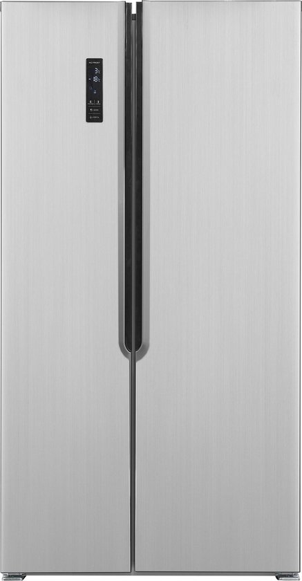 Koelkast: Exquisit SBS135-040FI - Amerikaanse Koelkast - Met Display - No Frost - Super Freeze functie - 40dB - 442 Liter - Zilver, van het merk Exquisit
