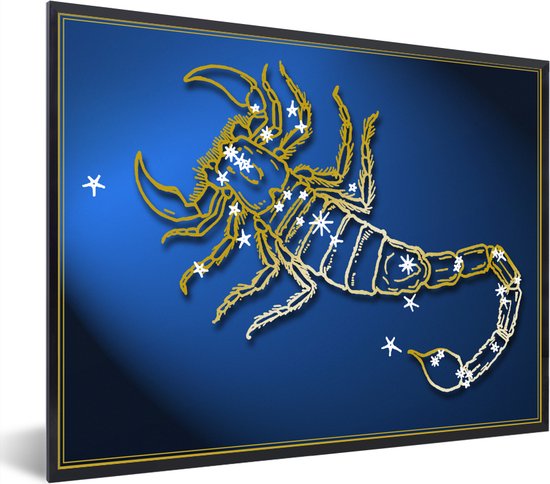 Photo encadrée - Cadre photo zodiaque Scorpion noir 80x60 cm - Affiche encadrée (Décoration murale salon / chambre)