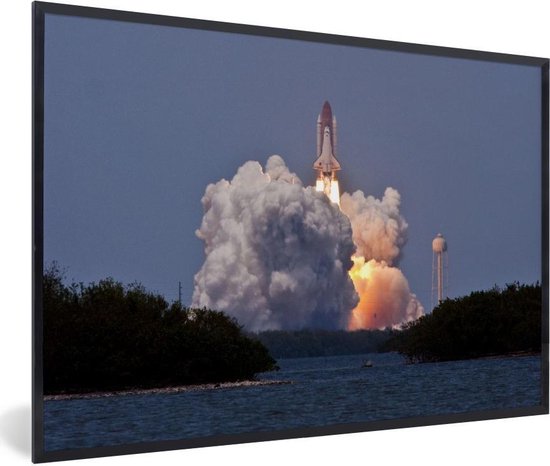 Fotolijst incl. Poster - Raketlancering van de Space Shuttle Atlantis - 30x20 cm - Posterlijst