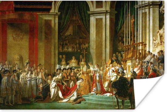 Poster De kroning van Napoleon - Schilderij van Jacques-Louis David - 30x20 cm