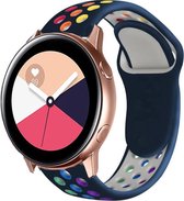 Siliconen Smartwatch bandje - Geschikt voor  Samsung Galaxy Watch Active sport band - kleurrijk donkerblauw - Horlogeband / Polsband / Armband