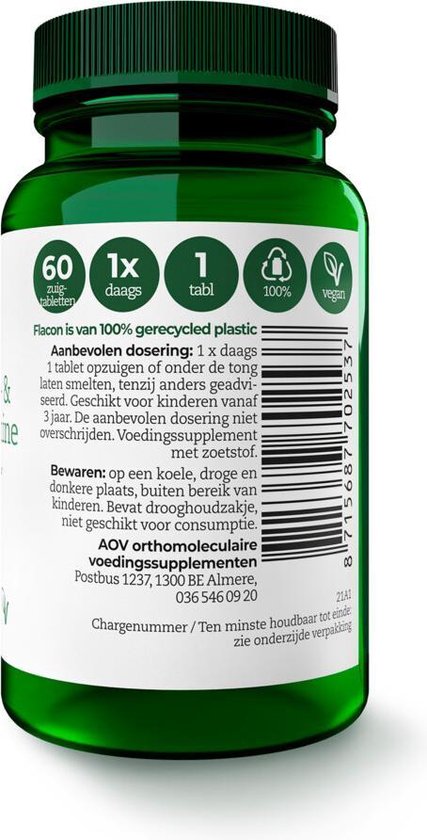 AOV 253 B12 Adenosyl- & Methylcobalamine - 60 zuigtabletten - Vitaminen - Voedingssupplement