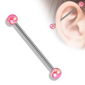 Industrial piercing parel roze