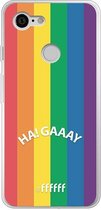 6F hoesje - geschikt voor Google Pixel 3 -  Transparant TPU Case - #LGBT - Ha! Gaaay #ffffff
