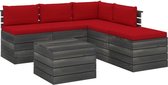 Medina 6-delige Loungeset met kussens pallet grenenhout