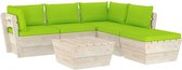 Medina 6-delige Loungeset met kussens pallet vurenhout