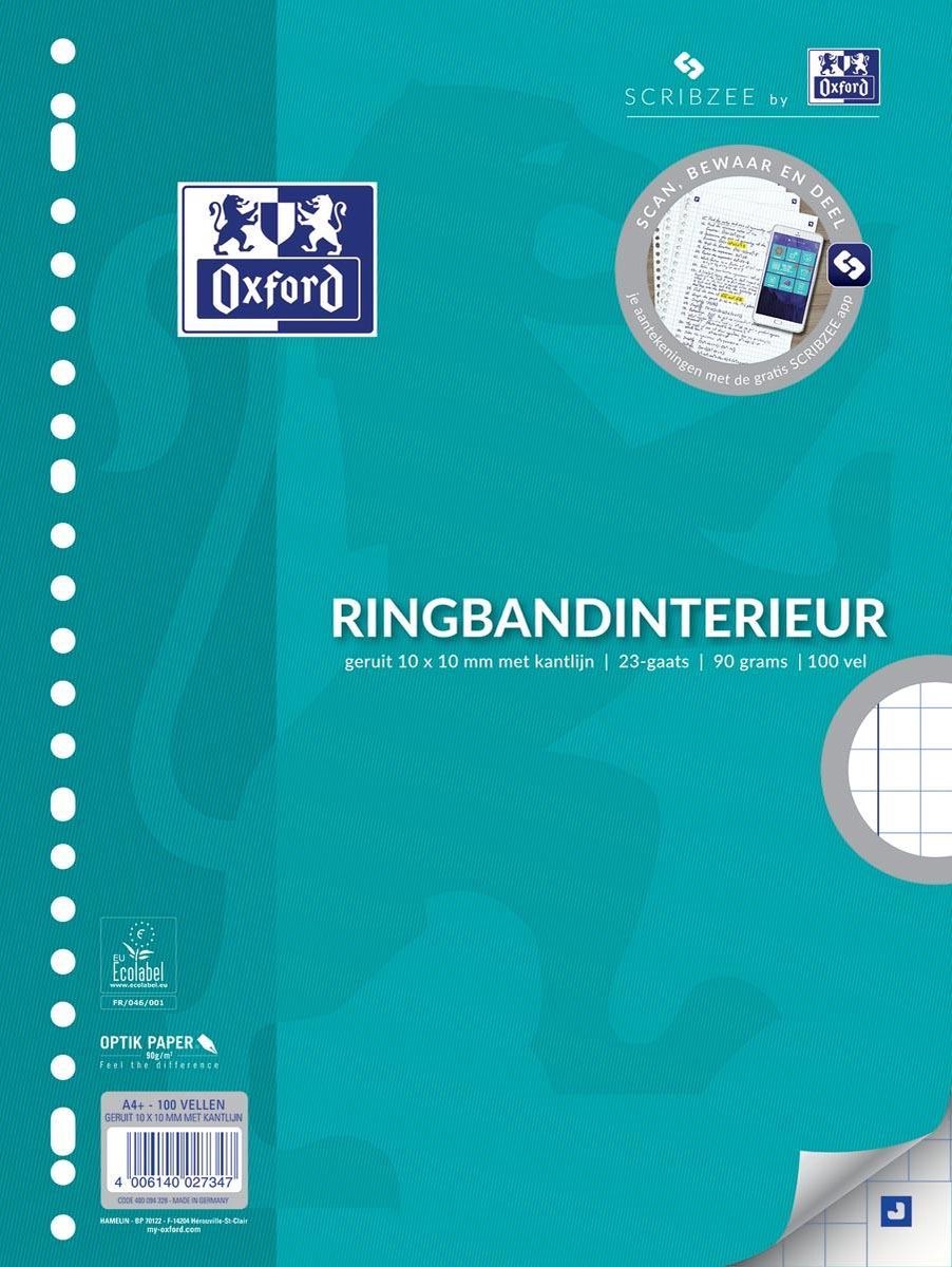Interieur Oxford A4 23R ruit 10mm 90gr 100vel