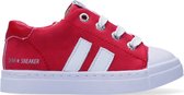 Shoesme Sh21s010 Lage sneakers - Leren Sneaker - Jongens - Rood - Maat 30