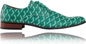 3D Green  - Maat 40 - Lureaux - Kleurrijke Schoenen Voor Heren - Veterschoenen Met Print
