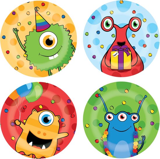 Borden Monster Party - 8 stuks - 23 cm