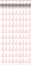 ESTAhome behang grafische driehoeken zacht roze - 139076 - 0.53 x 10.05 m