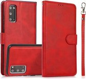 Voor Samsung Galaxy S20+ Kalf Textuur 2 in 1 Afneembare Magnetische Achterkant Horizontale Flip Lederen Case met Houder & Kaartsleuven & Portemonnee & Fotolijst (Rood)