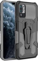 Voor Geschikt voor Xiaomi Redmi Note 10 5G Armor Warrior schokbestendige pc + TPU-beschermhoes (grijs)
