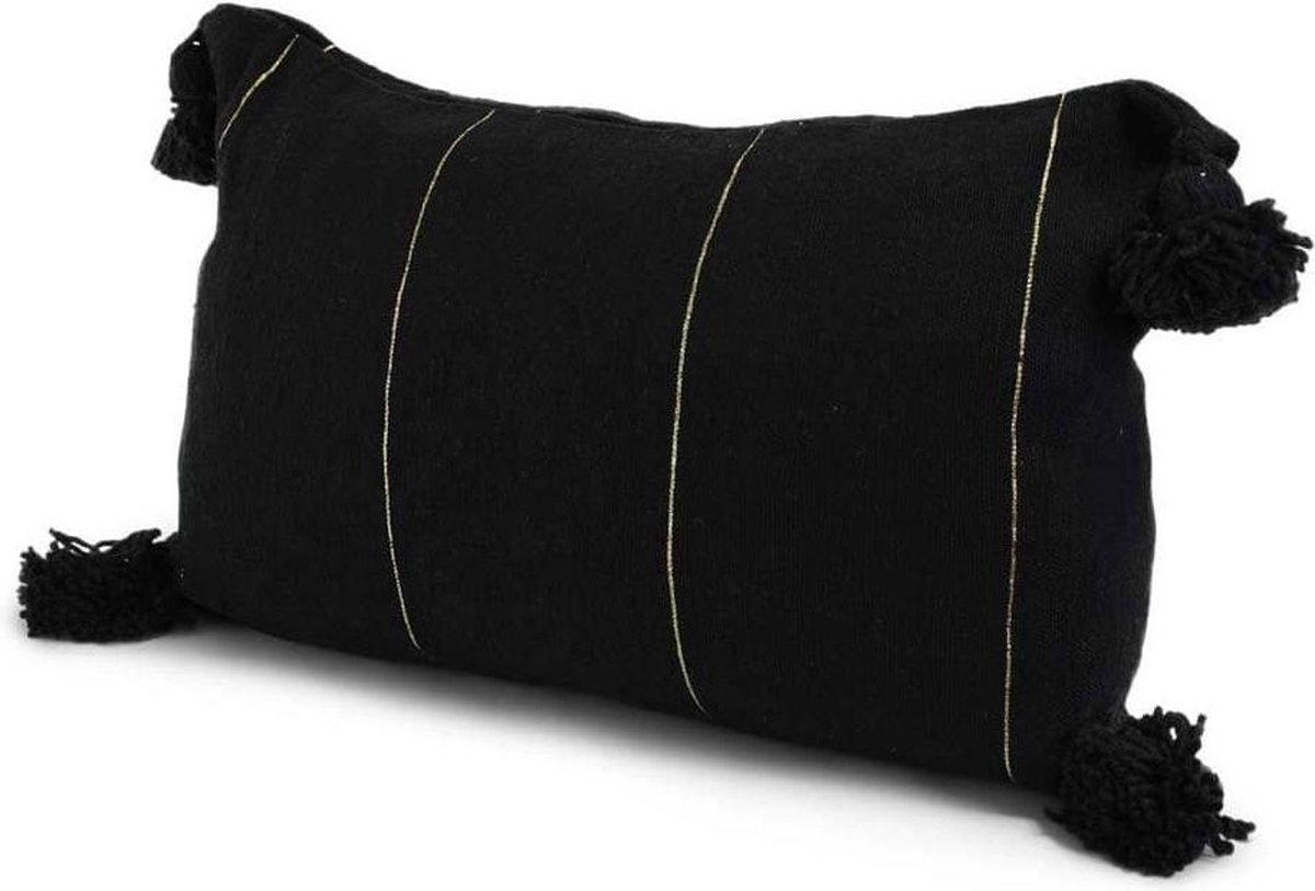 Safaary - Marokkaanse Pom-Pom Zwart met Zilver