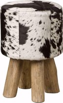 Tower Living Renew Zwart Wit Kruk 45 cm Leer