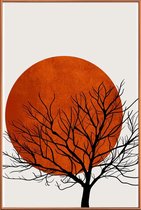 JUNIQE - Poster met kunststof lijst Winter Sunset -13x18 /Rood & Zwart