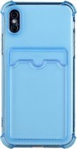 TPU Dropproof beschermende achterkant met kaartsleuf voor iPhone XS / X (blauw)