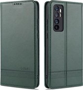 Voor Geschikt voor Xiaomi Mi Note 10 Lite ZNS Magnetische Kalf Textuur Horizontale Flip Leren Case met Kaartsleuven & Houder & Portemonnee (Donkergroen)