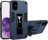 Voor Samsung Galaxy S20 Plus 2 in 1 PC + TPU schokbestendige beschermhoes met onzichtbare houder (blauw)