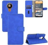 Voor Nokia 5.3 Effen Kleur Huidgevoel Magnetische Gesp Horizontale Flip Kalf Textuur PU Lederen Case met Houder & Kaartsleuven & Portemonnee (Blauw)