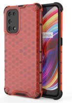 Voor OPPO Realme X7 Pro schokbestendige honingraat pc + TPU-hoes (rood)