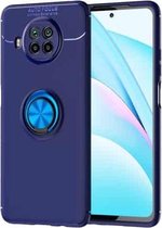 Voor Geschikt voor Xiaomi Mi 10T Lite metalen ringhouder 360 graden roterende TPU-hoes (blauw + blauw)