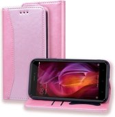 Voor Geschikt voor Xiaomi Redmi Note 4 / Note 4 X Zakelijke stiksels Horizontale flip lederen tas met dubbel vouwen & beugel & kaartsleuven & fotolijst & portemonnee (roségoud)