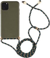 Voor iPhone 11 TPU Anti-Fall mobiele telefoonhoes met draagkoord (groen)