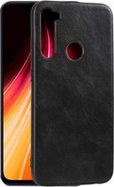 Voor Xiaomi Redmi Note 8 Crazy Horse Textured Kalfsleer PU + PC + TPU Case (Zwart)