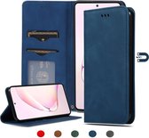 Voor Samsung Galaxy Note 10 Lite / A81 Retro Skin Feel Business Magnetische Horizontale Flip Leren Case (Marineblauw)